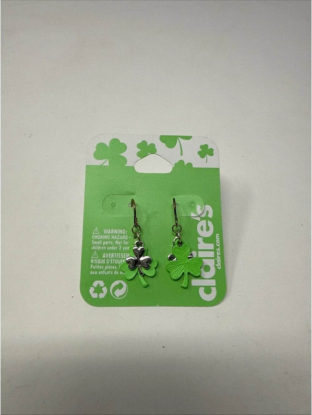 Silver And Green St Patrick’s Day Claire’s Earrings